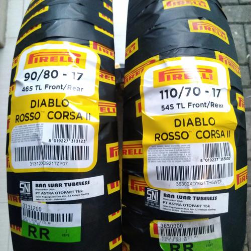 Foto Produk Ban motor Sport Pirelli Diablo Rosso Corsa II 90/80-17 & 110/70-17 dari raindry store
