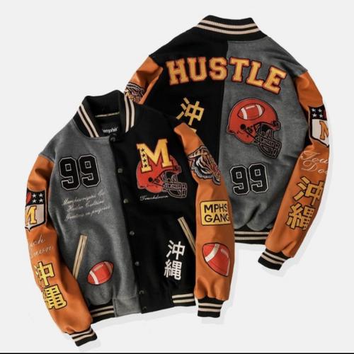 two tone varsity jacket