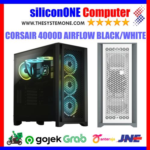 Gambar Corsair 4000D AIRFLOW Tempered Glass Mid Tower Black / White dari silicon ONE Computer Kota Bandung Tokopedia