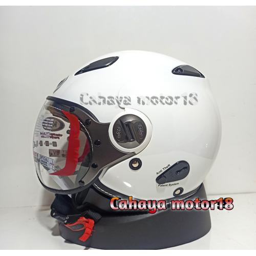 Jual HELM KYT ELSICO WHITE SOLIDKYT RETRO HALF FACE PUTIH M Kota
