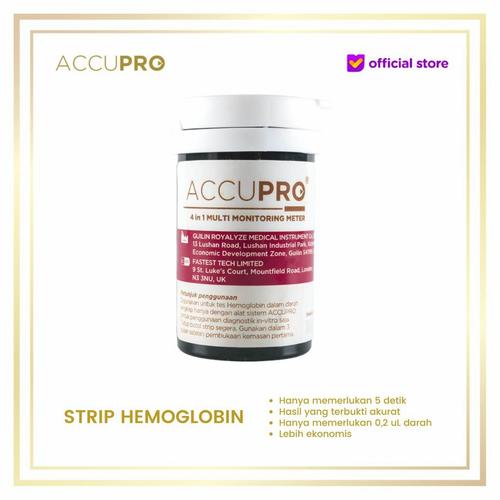 Gambar ACCUPRO Strip Hemoglobin / Stik Hemoglobin isi 10 Hb dari ACCUPRO Official Store Jakarta Utara Tokopedia