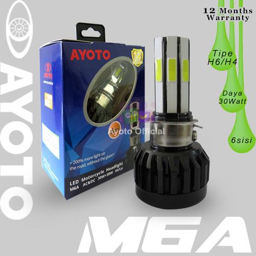 Foto Produk Lampu led motor bebek / matic 6 sisi Ayoto 30w + 30w M6A AC DC dari Ayoto Official