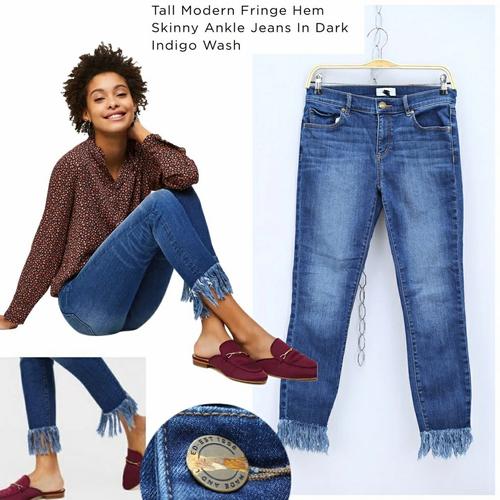 LOFT Modern Fringe Skinny Ankle Jeans 