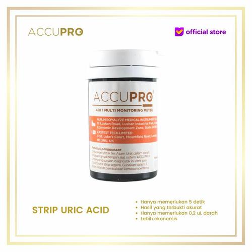 Gambar ACCUPRO Strip Uric Acid / Stik Asam Urat isi 25 UA dari ACCUPRO Official Store Jakarta Utara Tokopedia
