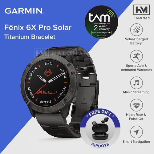 Jual Garmin Fenix 6X Titanium Carbon Gray DLC Titanium Bracelet Solar - TAM  - Jakarta Barat - haloman.id | Tokopedia