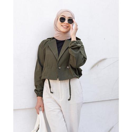 jaket crop army