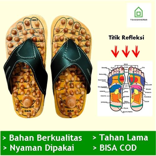 Gambar Sandal Rematik KAYU Refleksi Pijat Terapi Akupuntur | Sendal Kesehatan - Hitam, 42 dari tokodaherba Jakarta Utara Tokopedia