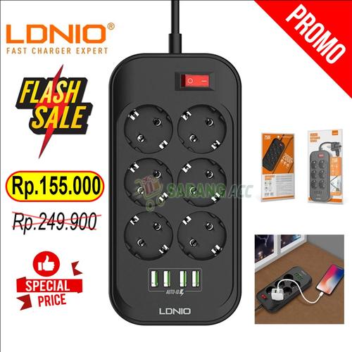 Foto Produk Original LDNIO Power Socket 6 Port USB 4 Port Stop Kontak dari SARANG ACC shop