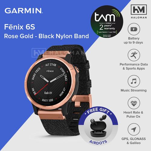 Jual Garmin Fenix 6S Rose Gold-tone w/ Heathered Black Nylon Band - TAM -  Jakarta Barat - haloman.id | Tokopedia