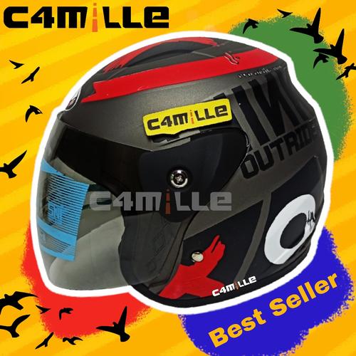 Gambar HELM EVOLUTION OUTSIDE GREY DOFF HALF FACE MURAH MODEL GM EVO - GREY DOFF dari C4MILLE Store Jakarta Utara Tokopedia