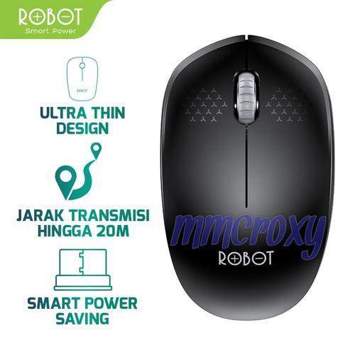 Foto Produk Mouse ROBOT M210 2.4G Wireless Optical Mouse - Hitam dari mmcroxy.onlineshop