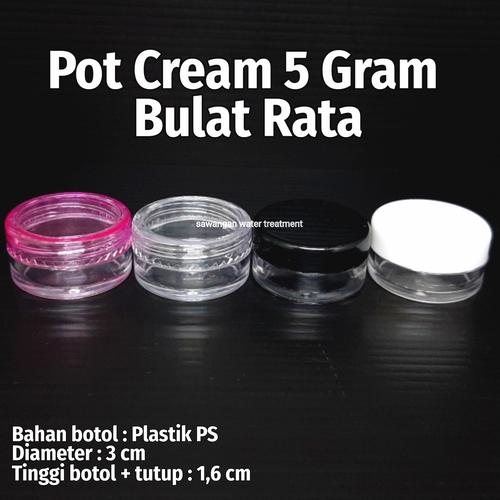 Gambar Pot Cream 5 gram bulat rata / pot cream 5gram bulat rata / pot jar - Merah Muda, 5gr BULAT RATA dari sawangan water treatment Kota Depok Tokopedia