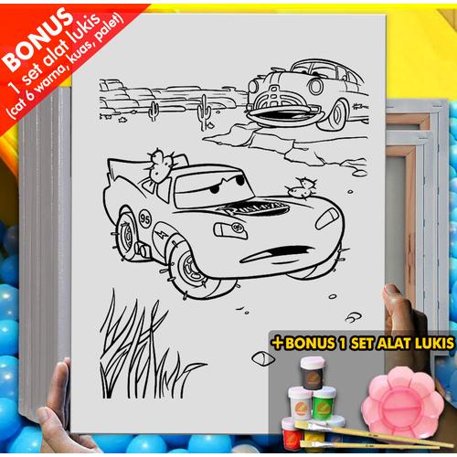 Jual Kanvas Lukis Drawing Lightning Mcqueen Coloring Anak Mobil MEL1223