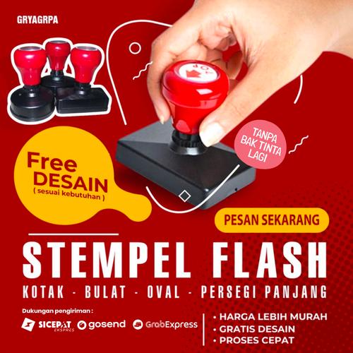 Gambar Stempel Flash Otomatis | Free Desain | Pengerjaan Kilat - Ukuran Kecil, 1 warna dari GRIYA GRAPHIA Kota Bekasi Tokopedia