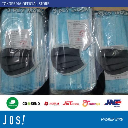 Foto Produk Masker 3ply earloop 3 ply isi 50pcs - Masker Biru dari J O S
