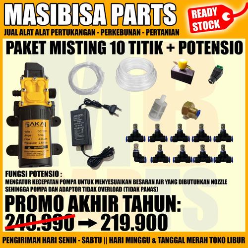 Gambar PAKET POMPA EMBUN / KABUT / MISTING 10 TITIK HIDROPONIK / WALET dari MASIBISA PARTS Jakarta Barat Tokopedia