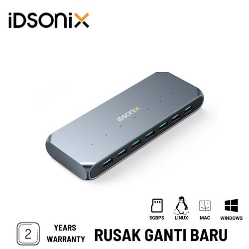 Hub USB IDsonix 4/7 Porte Con PD E Ethernet - USB 3.2/3.0, Nero, Plug And Play Per PC/Laptop