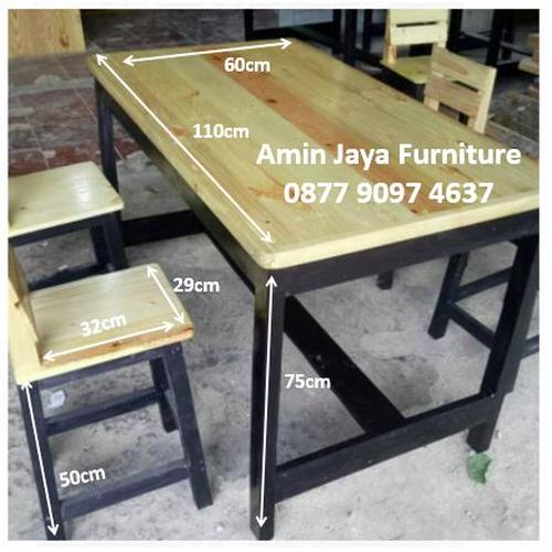 Jual Set Meja Makan (1meja+4 Kursi Tinggi) | Kayu Jati Belanda - Kota