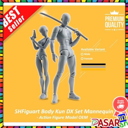 Jual SHFiguart Body Kun / Chan DX Set Mannequin Action Figure + Stand Base Male Gray