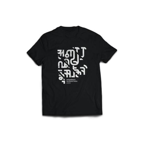 Foto Produk Kaos ADN Merch : Aksara Di Nusantara 01 - Hitam Pendek, L dari bahnoo
