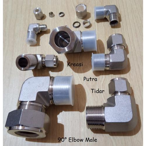 Connecteur Coude 90° Swagelok - 1/2" OD X 3/8" NPT - Acier Inoxydable 316