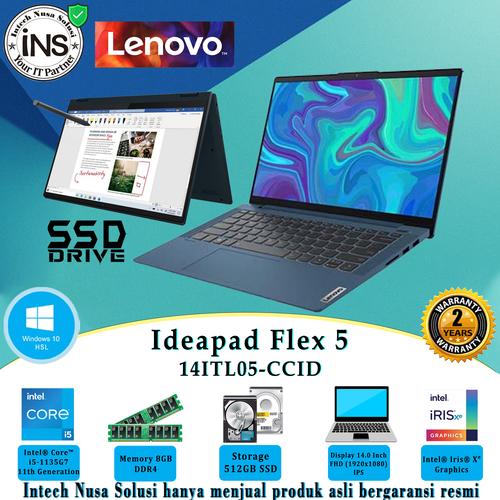 Jual Lenovo Ideapad Flex 5-14ITL05 i5-1135G7 8GB 512GB SSD