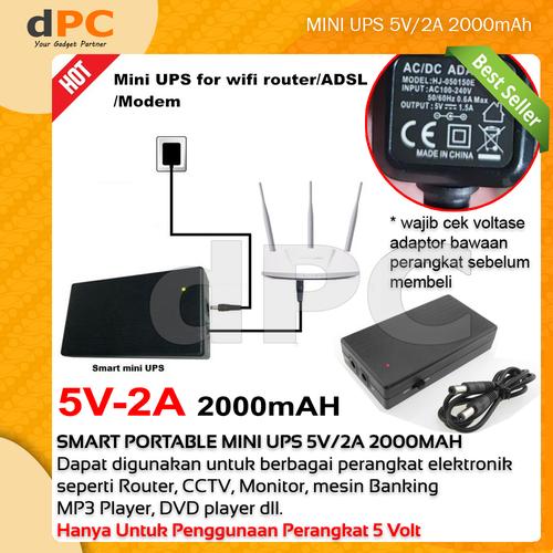 Gambar PROMO Portable Smart Mini UPS 5V/2A 2000mAh dari dPC Jakarta Barat Tokopedia