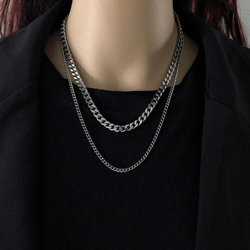 Promo Double Chain Necklace Kalung 