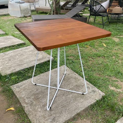 Jual Meja Makan Kayu Jati Cafe Resto Kaki Besi Wood Dining Table
