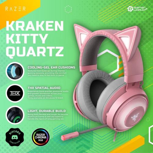 Promo Razer Kraken Kitty edition Quartz / Pink Gaming Headset - Kota Bekasi  - igamerworld bekasi | Tokopedia