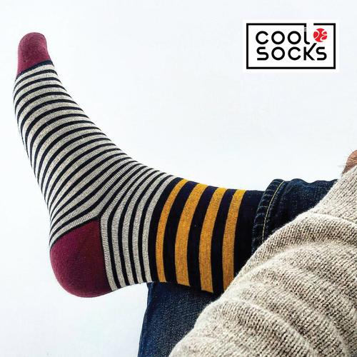 Gambar CoolDeSocks Original | Kaos Kaki Fashion - Striped Red Black Gold dari CoolDeSocks Official Jakarta Barat Tokopedia