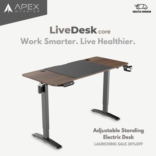 Gambar LiveDesk Core Sit Standing Meja Electric Adjustable Work Gaming Desk - 110cm CarbonFib dari Apex Warrior Jakarta Timur Tokopedia