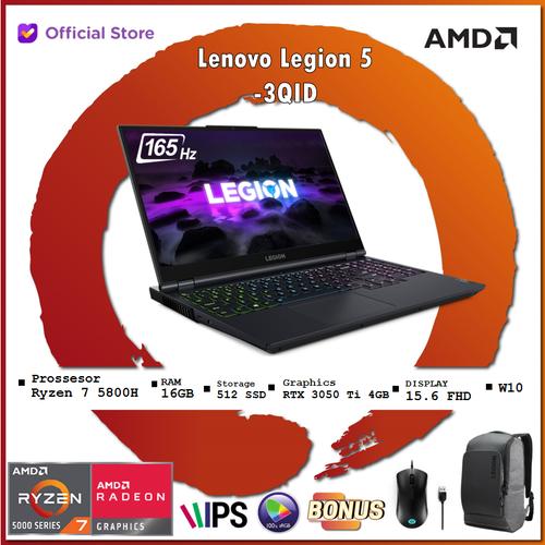 Gambar Lenovo Legion 5 | Ryzen 7 5800H 16GB 512ssd RTX3050Ti 4GB W10 -3QID - Standard dari AMD Official Store Jakarta Utara Tokopedia