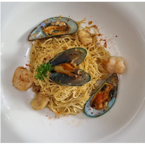 Foto Produk Angel Hair Seafood Aglio Olio (S) dari Halofudi