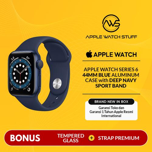 Foto Produk Apple Watch Series 6 44mm Blue Aluminium with Deep Navy Sport Band - Sport Band dari applewatchstuff
