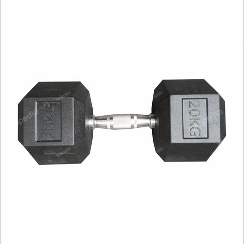 Gambar hexagonal rubber, 20 kg dumble/dumbbell/dumbel,bkn barbell/barbel 20kg dari tokojiv Jakarta Selatan Tokopedia