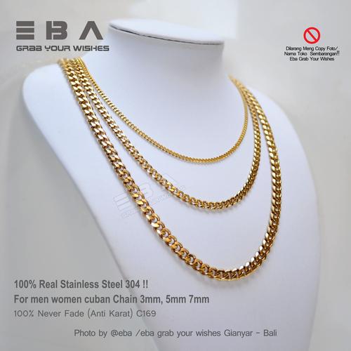 C169) – GOLD CUBAN - 3mm, 45cm 