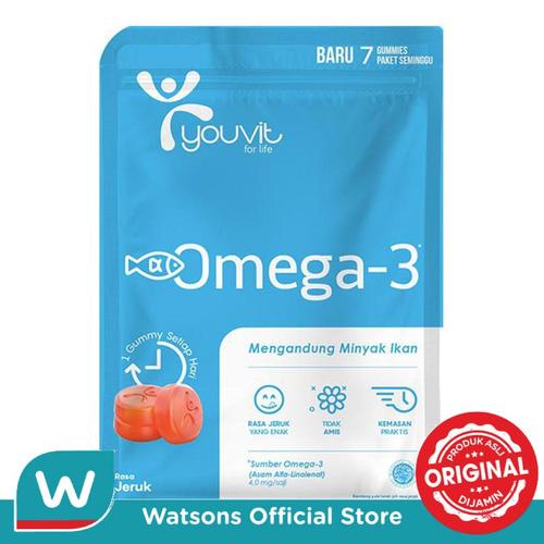 Foto Produk Youvit Omega 3 Dewasa 7'S dari Watsons Indonesia