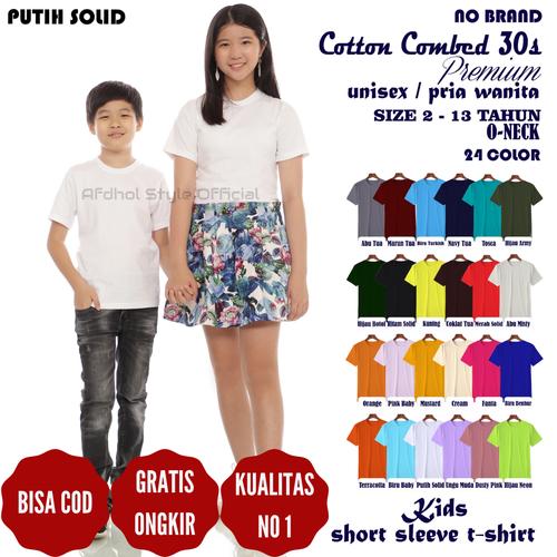 Foto Produk Fashion kaos baju polos anak laki pria cotton combed 30s 10 th pendek - 2 Tahun dari Afdhol Style Official