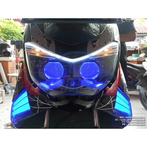 Jual Yamaha NMAX Custom Headlamp Premium Double Lampu Projie Biled