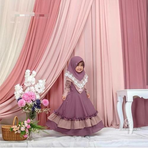 Gambar Gamis Anak Perempuan BAJU ANAK PEREMPUAN 2 - 5 Tahun + Hijab Terbaru - Lavender, S dari Najwa01 Store Kab. Bandung Tokopedia