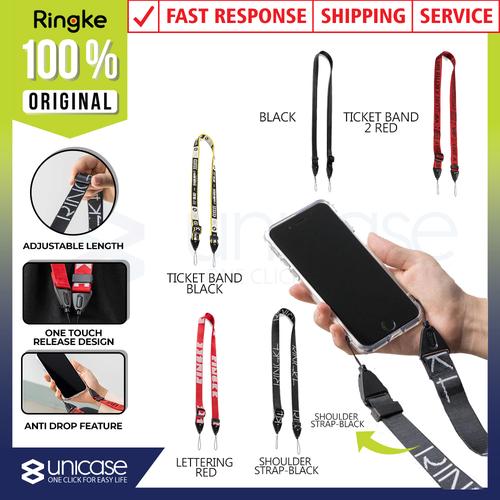 Foto Produk Strap Tali Gantungan HP Ringke Shoulder Strap Neck Lanyard - Black dari Unicase Store