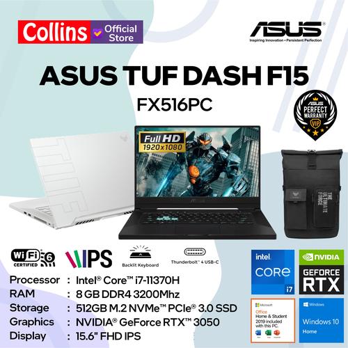 Gambar ASUS TUF DASH F15 FX516PC I7-11370H 8GB 512G RTX3050 4GB 144Hz W10 OHS dari Collins Official Jakarta Pusat Tokopedia