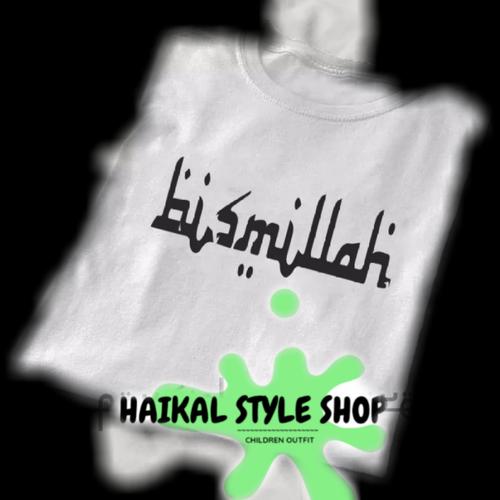 Gambar promo kaos kata kata untuk remaja 13 sampai 15 tahun - putih bismillah dari HAIKAL STYLE SHOP Kota Surabaya Tokopedia
