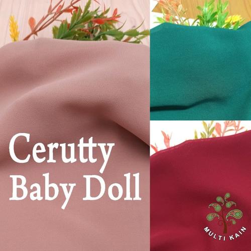 Foto Produk Bahan Multi Kain Ceruti Cerutty Cerutti Seruti Baby Doll per 0.5Meter - 41 hitam dari multi kain