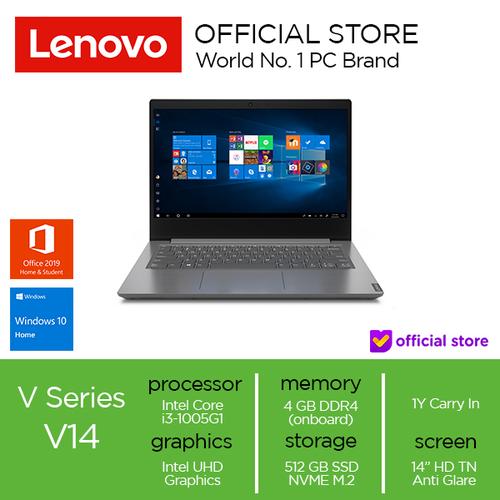 Foto Produk Lenovo V14 IIL Core i3-1005G1 4GB 512 SSD W10 OHS - 4 gb dari Lenovo Official