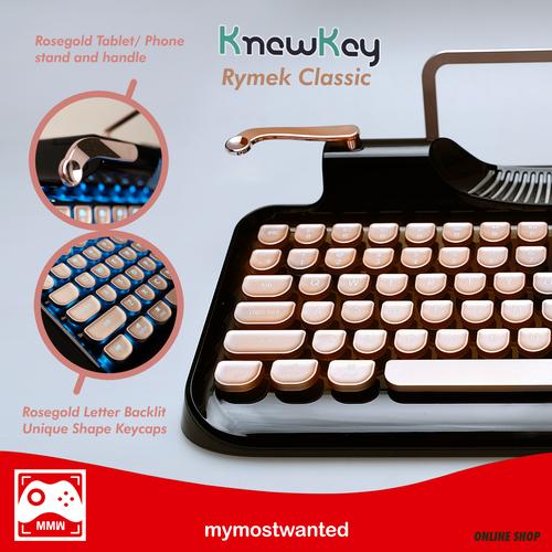 Promo KNEWKEY Mechanical Bluetooth Retro Typewriter Keyboard BLACKGOLD