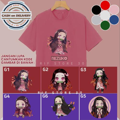 Jual baju kaos katun nezuko demon 