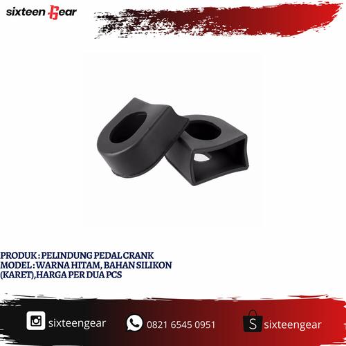 Foto Produk 1 Set Silikon Pelindung Pedal Crank Sepeda - Hitam dari sixteengear