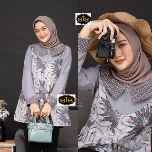 Gambar atasan batik wanita modern lengan panjang murah - Abu-abu, M dari Batikjoyoberkah Kab. Pekalongan Tokopedia